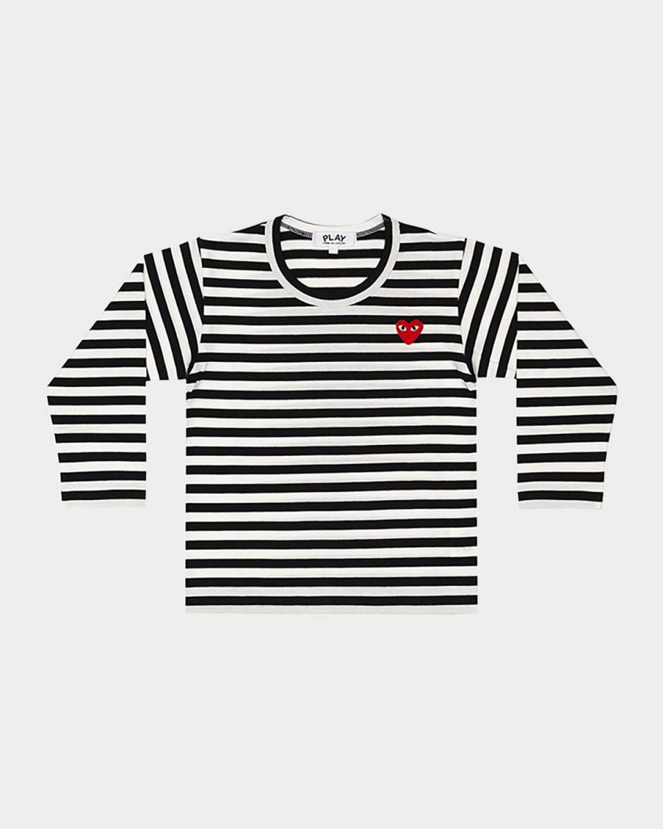 Kid's Signature Heart Striped Long-Sleeve T-Shirt, Size 2-6